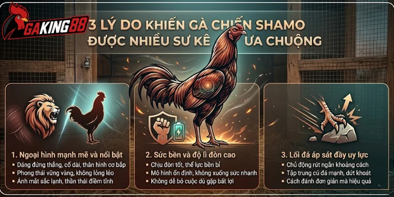 3 lý do khiến gà chiến Shamo được nhiều sư kê ưa chuộng