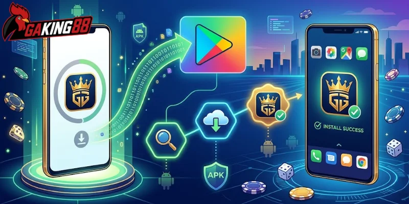Các bước tải app GAKING88 trên hệ điều hành Android