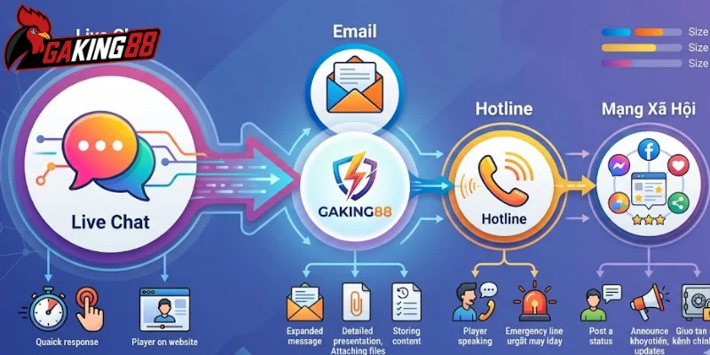Các kênh liên hệ GAKING88 được sử dụng nhiều nhất