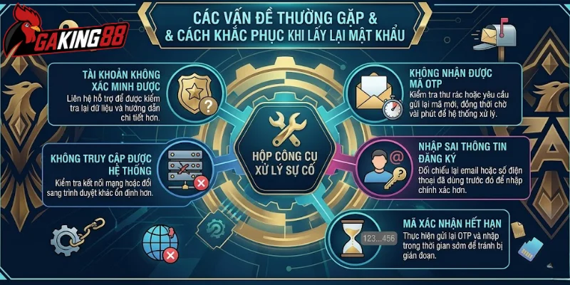 Các vấn đề thường gặp khi lấy lại mật khẩu tài khoản