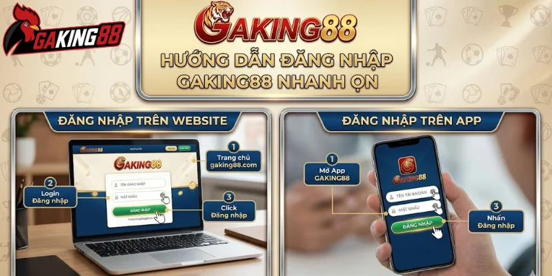 Cách đăng nhập GAKING88 nhanh gọn trong 1 phút
