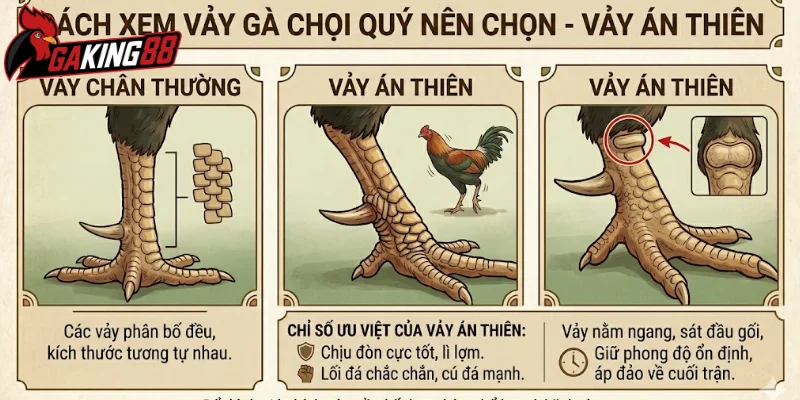 Cách xem vảy gà chọi quý nên chọn - vảy Án Thiên