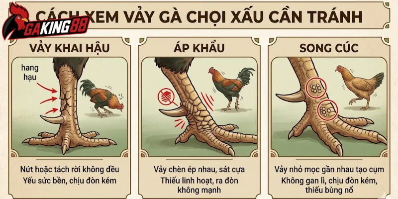 Cách xem vảy gà chọi xấu cần tránh