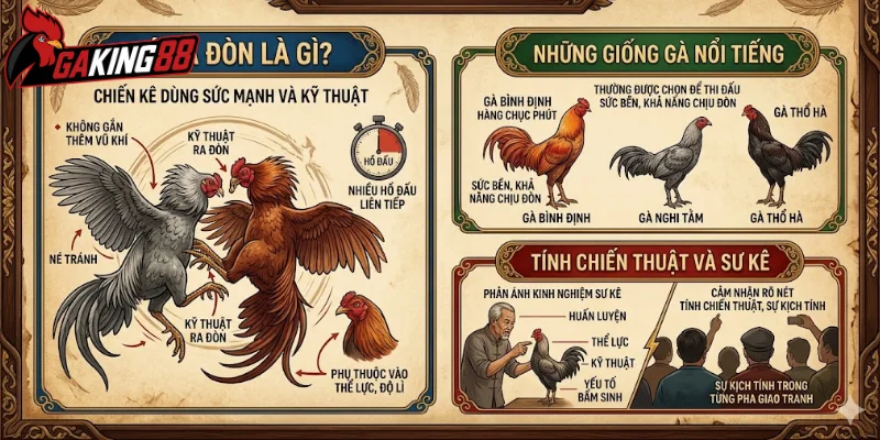 Đá gà đòn là gì - dùng sức mạnh thi đấu