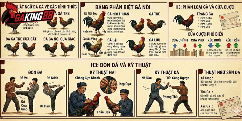 GAKING88 chia sẻ những thuật ngữ đá gà người chơi cần biết