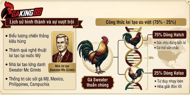 Lịch sử hình thành và công thức lai tạo ưu việt của gà Sweater