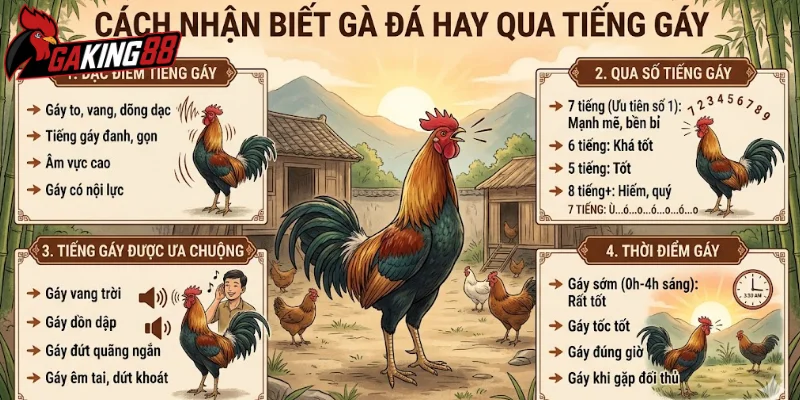 Nhận biết gà đá hay qua tiếng gáy từ sư lê lâu năm