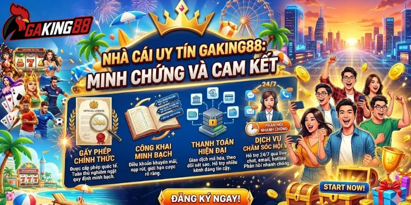 Những minh chứng cho thấy GAKING88 là nhà cái uy tín