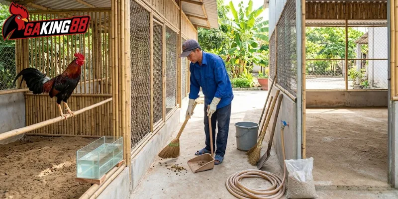 Tầm quan trọng của cách dọn chuồng và vệ sinh môi trường nuôi gà chọi